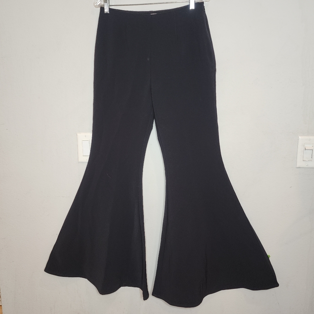 Anthropologie Mega Flare Black Pants Women's size 8 highrise
